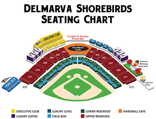 Shorebirds Stadium Seating Chart