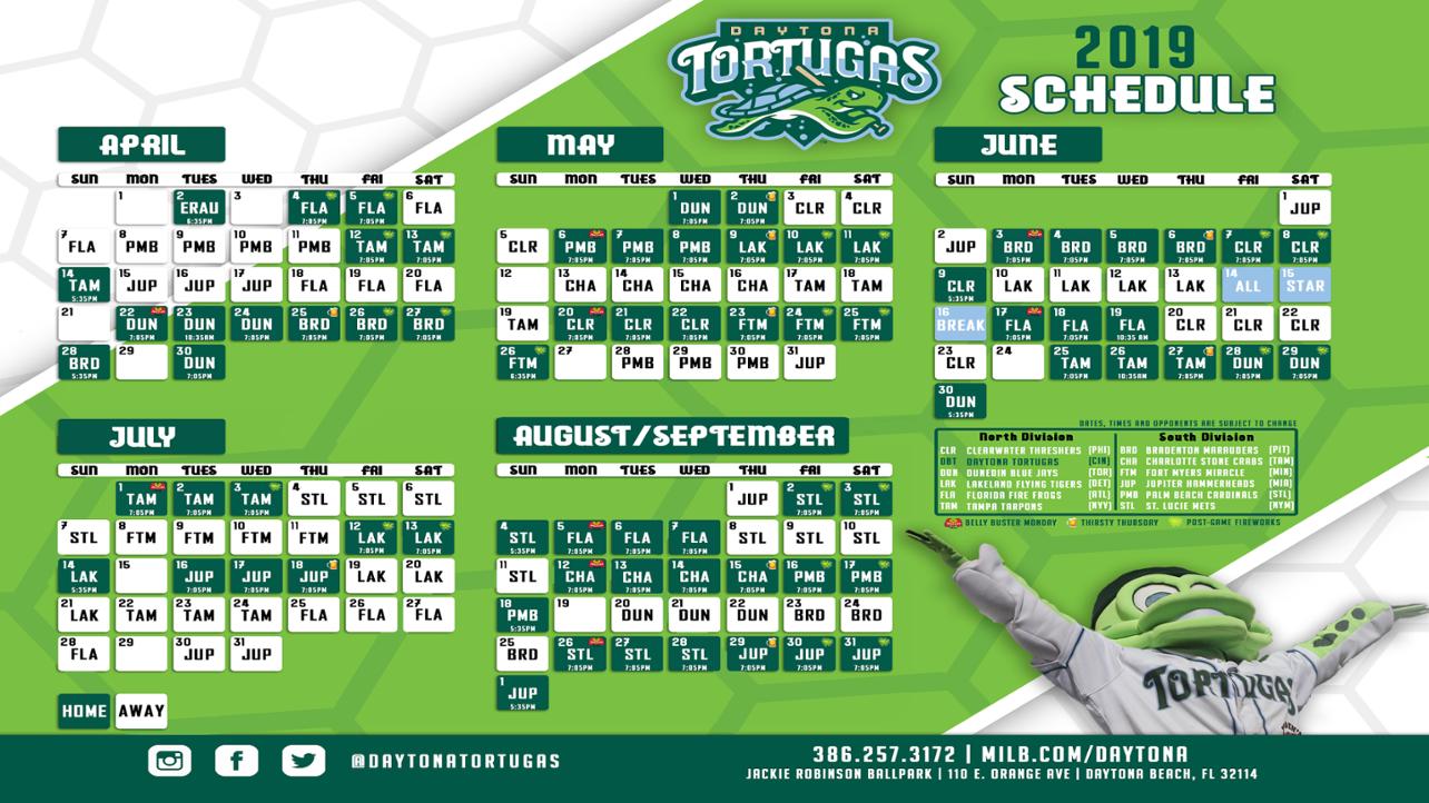Daytona Tortugas Schedule Schedule Tortugas